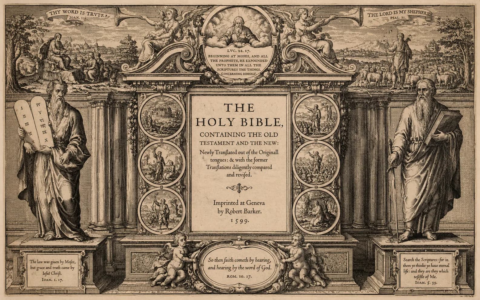 Artwork for the 1599 Geneva Bible archive section.