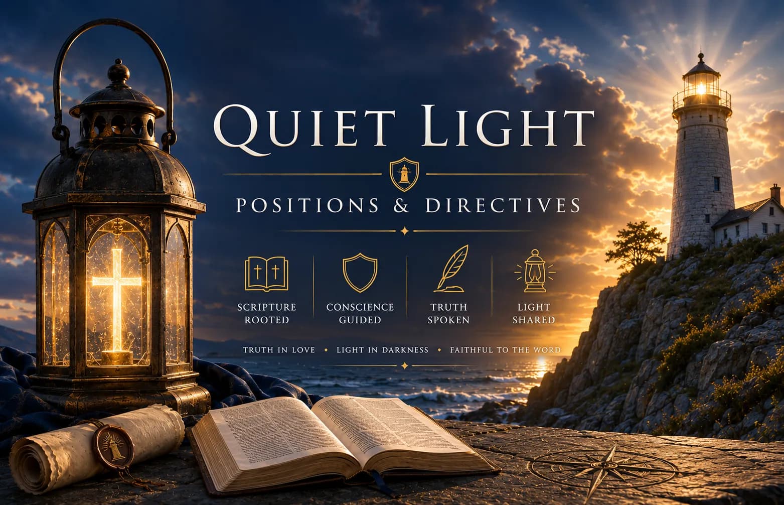 Artwork for Quiet Light official positions and directives.