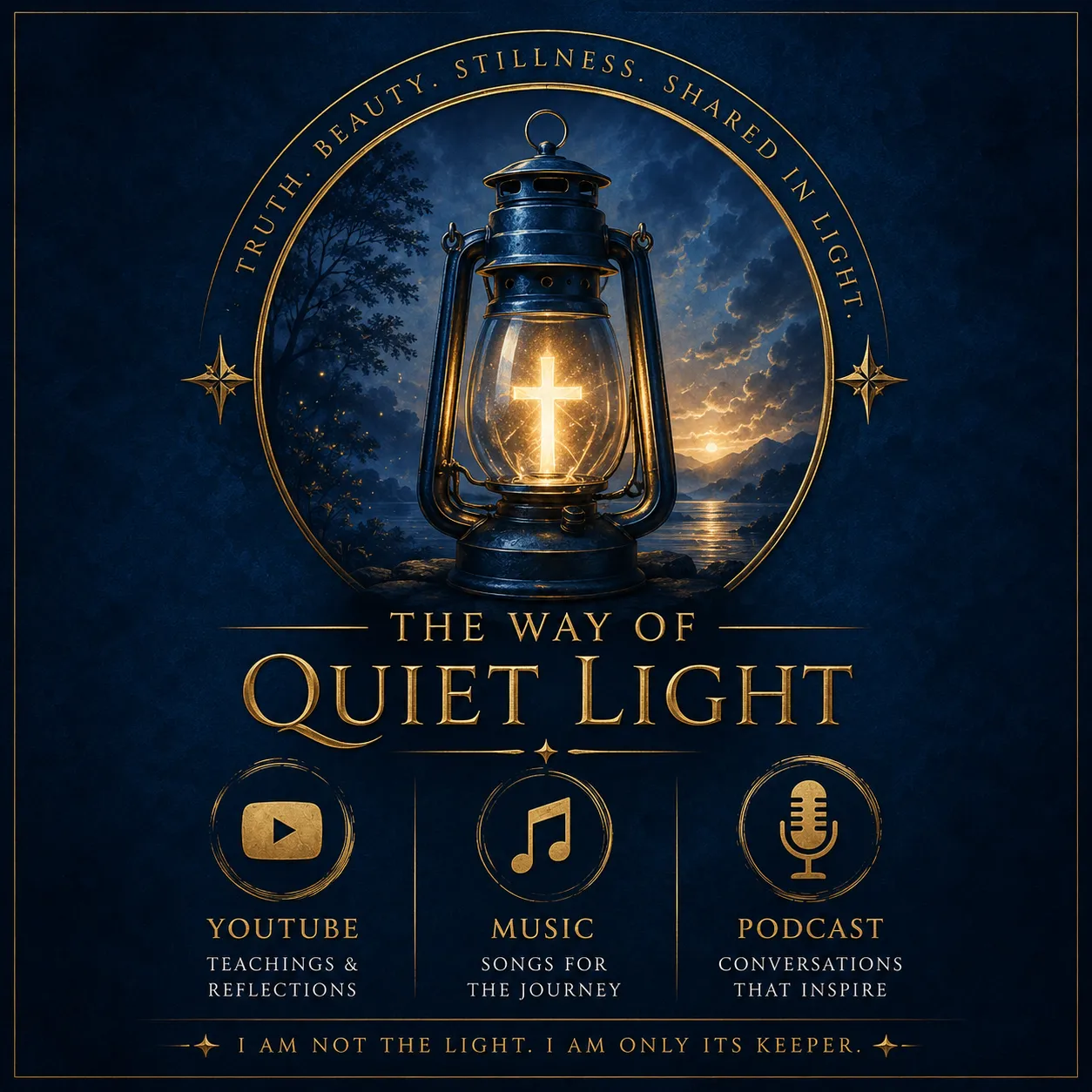 Video of the Quiet Light cover artwork representing teachings, music, and podcasts.